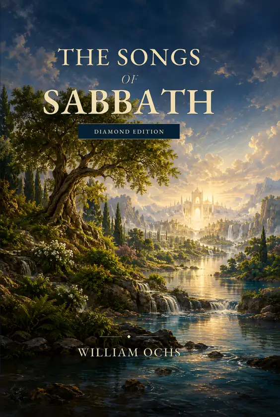 The Songs of Sabbath Diamond Edition front cover with a golden river leading toward the eternal city.